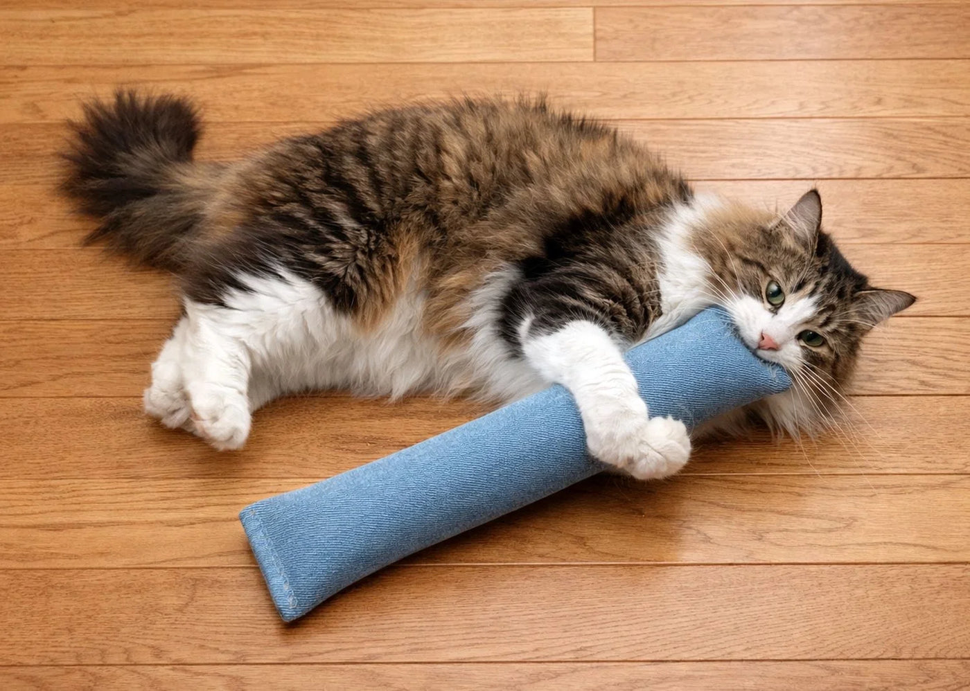 West Coast Pet Products 15" Catnip Cat Kicker Toys/Kitty Kick Sticks/Cat-Nip Kick Sticks (Light Denim) (Kickers Filled with 1 Oz Premium Canadian Catnip)