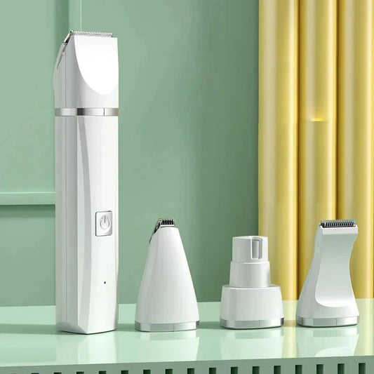 White Purrmint grooming kit with clipper and three attachment heads