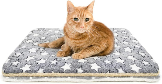 2 Pack Cat Blanket for Indoor Cats, Ultra Soft & Warm Calming Bed | Fleece Pet Mat for Anxiety and Stress, Washable Kitten Blanket