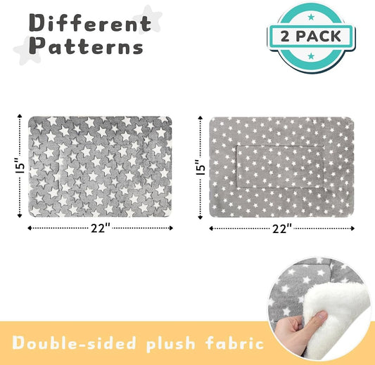 2 Pack Cat Blanket for Indoor Cats, Ultra Soft & Warm Calming Bed | Fleece Pet Mat for Anxiety and Stress, Washable Kitten Blanket